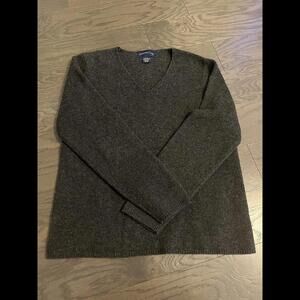 Charter Club Sweater Womens Gray V Neck Pullover Pure New Lambs Wool